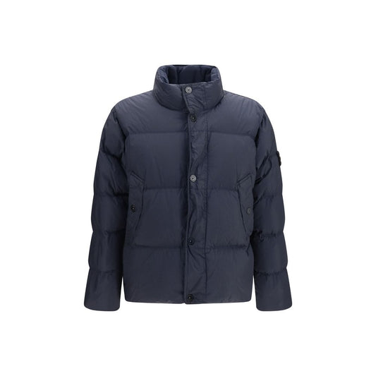 Blue Polyamide Full-Length Jacket