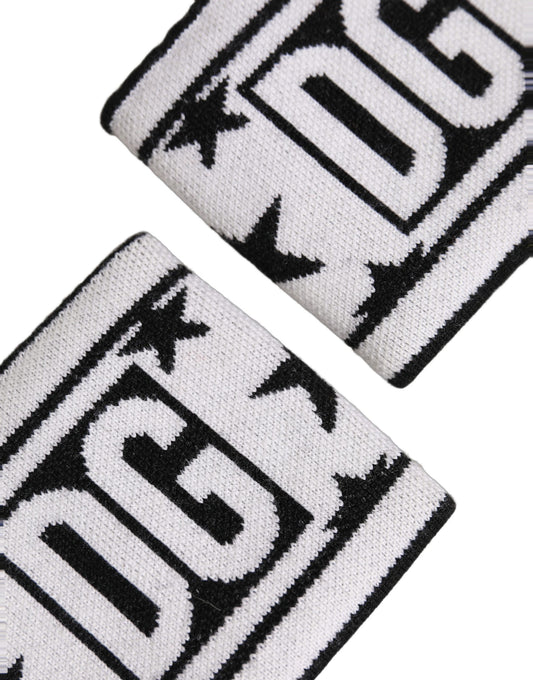 Men Set White Black Wool Logo #DGMILLENNIALS Wristband