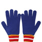 Blue Striped Wool DG Logo Embroidered Gloves