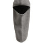 Men Grey Wool Ribbed Knit Balaclava Wrap One Size Hat