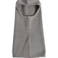 Men Grey Wool Ribbed Knit Balaclava Wrap One Size Hat