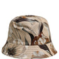 Men Beige Floral Wide Brim Bucket Capello Hat