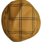 Men Dark Yellow Check Wide Brim Bucket Cap Hat