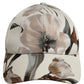 Men Beige Floral Cotton Baseball Capello Hat