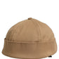 Men Khaki Cotton Docker Capello Brimless Hat
