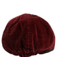 Men Dark Red Cotton Newsboy Capello Cabbie Hat