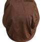 Men Brown Cotton Newsboy Capello Cabbie Hat