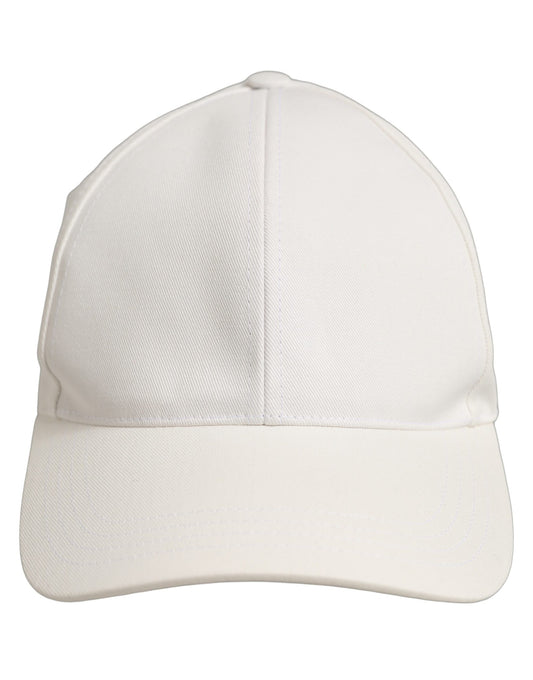 Men White Cotton Baseball Capello 6 Panels Hat