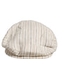 Men Off White Striped Linen Newsboy Capello Hat