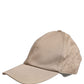 Men Beige Cotton Stretch Baseball Capello Hat