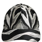 Men Black Silver Zebra Pattern Baseball Cap Hat