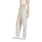 Beige Viscose Casual Pants