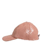 Men Pink Cotton Sequin Baseball Cap 6 Panels Hat