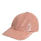 Men Pink Cotton Sequin Baseball Cap 6 Panels Hat