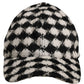 Men Black White Diamond Wool Baseball Cap Hat