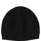 Men Black Wool Knitted Winter Beanie Capello One Size Hat