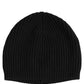 Men Black Wool Knitted Winter Beanie Capello One Size Hat