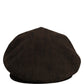 Men Brown Cotton Flat Cloth Newsboy Cap Hat