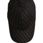 Black Gold Pinstriped Cotton Baseball Cap Hat