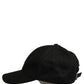 Men Black Cotton Baseball Capello 6 Panels Hat