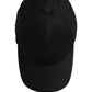 Men Black Cotton Baseball Capello 6 Panels Hat