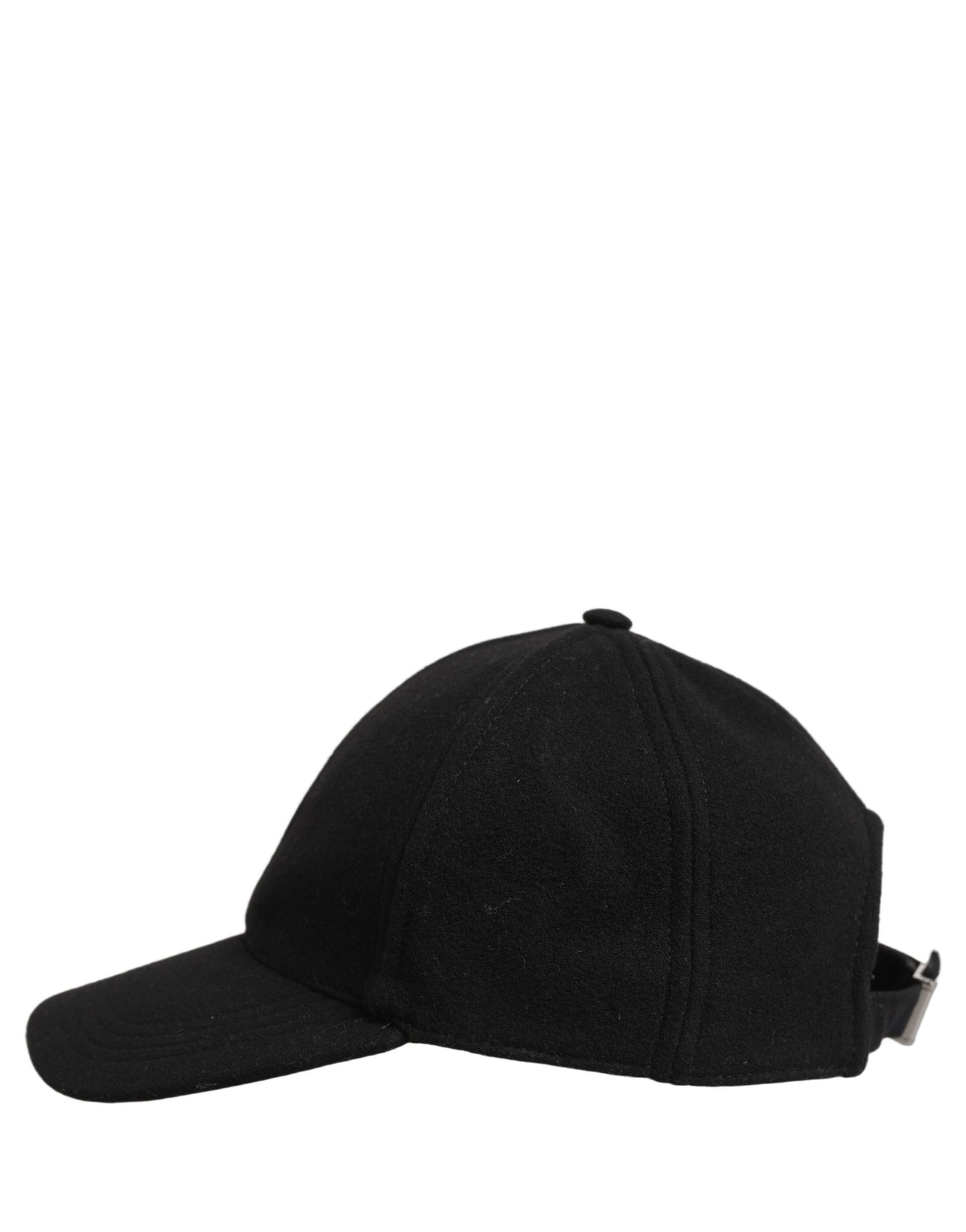 Men Black Wool Baseball Cap 6 Panels Hat