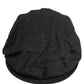 Men Black Cotton Flat Cloth Newsboy Cap Hat