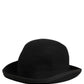 Men Black Rabbit Fur Felt Bowler Capello Hat