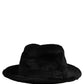 Men Black Classic Wide Brim Fedora Capello Hat