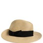 Men Beige Paper Straw Fedora Panama Capello Hat