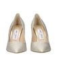 Gold Plastic High Heel Pumps