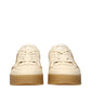 Beige Leather Low Top Sneakers