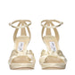 Beige Satin Platform Sandals