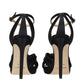 Black Satin Platform Sandals