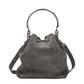 Gray Leather Handbag