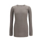 Brown Cotton Long Sleeve T-Shirt