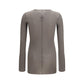 Brown Cotton Long Sleeve T-Shirt