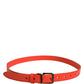 Red Leather Silver Metal Buckle Cintura Belt