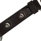 Black Plain Leather Silver Brass Keyring Holder Keychain
