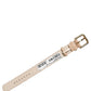 Beige Textured Leather Gold Buckle Belt Strap Bracelet