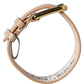 Beige Textured Leather Gold Buckle Belt Strap Bracelet