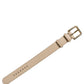 Beige Calfskin Leather Gold Buckle Belt Strap Bracelet