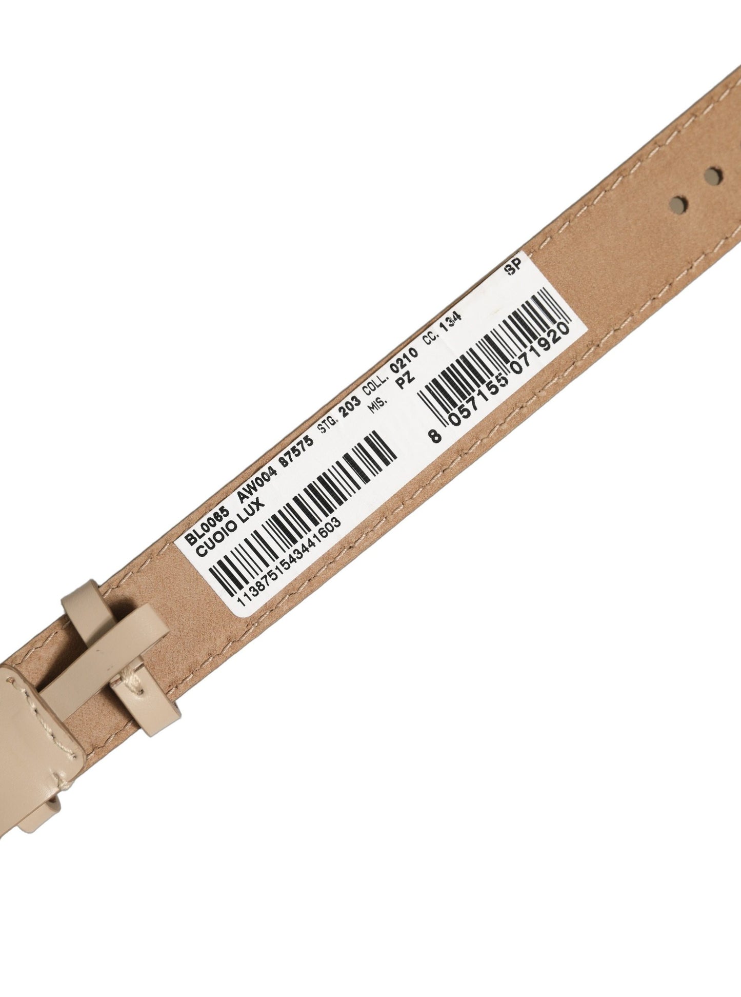 Beige Calfskin Leather Gold Buckle Belt Strap Bracelet