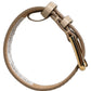Beige Calfskin Leather Gold Buckle Belt Strap Bracelet