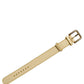 Beige Embossed Leather Gold Buckle Belt Strap Bracelet