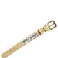 Beige Embossed Leather Gold Buckle Belt Strap Bracelet