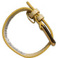 Beige Embossed Leather Gold Buckle Belt Strap Bracelet