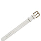 White Embossed Leather Gold Buckle Belt Strap Bracelet