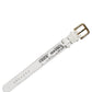 White Embossed Leather Gold Buckle Belt Strap Bracelet