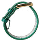 Green Embossed Leather Gold Buckle Belt Strap Bracelet